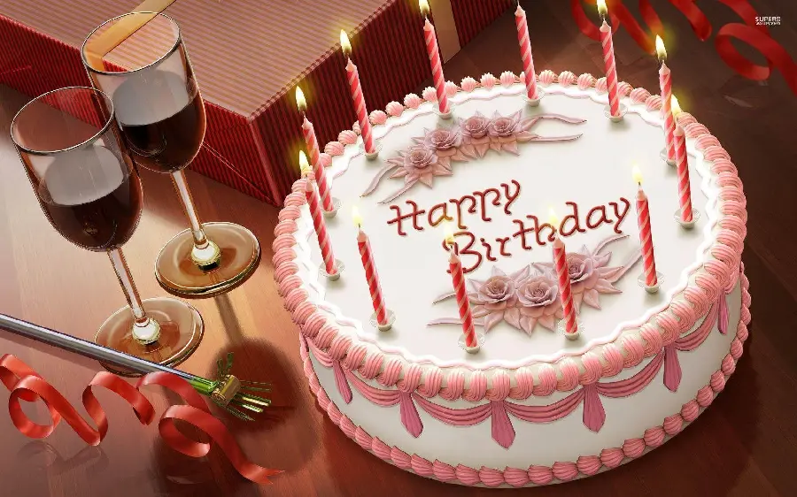 Pink Girly Birthday Cake Design