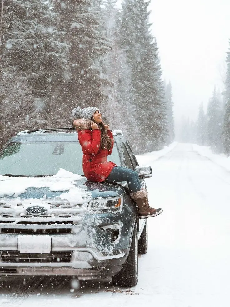 Download Girl with SUV Car Image