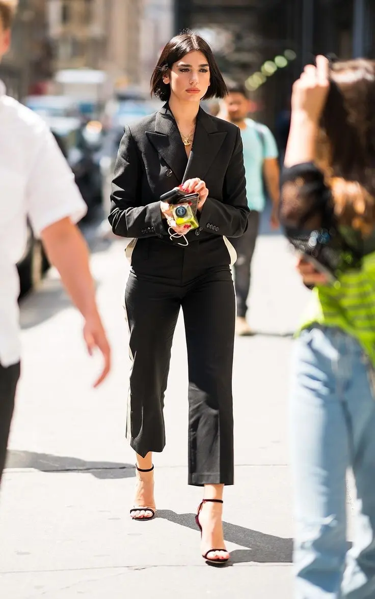 Download Dua Lipa Image in Black Dress on Street