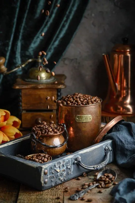 Download Coffee Beans in Beautiful Bowls - 8K Quality