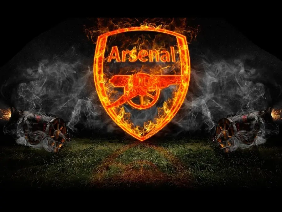 Fire-Themed Arsenal FC Wallpaper
