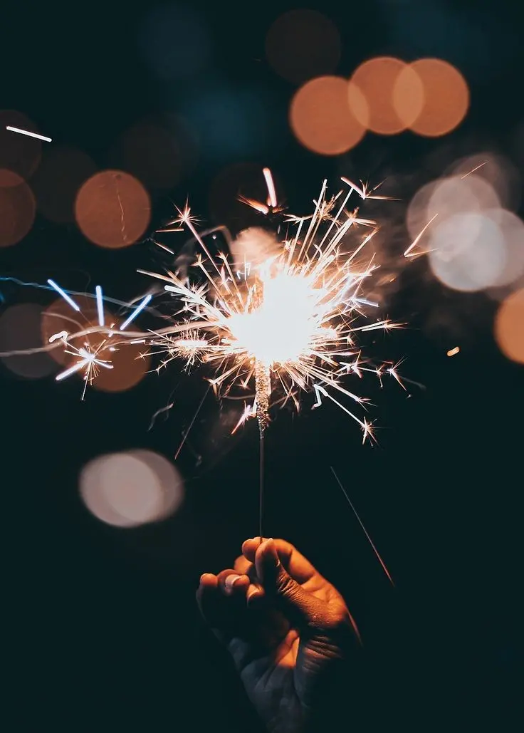 Download Sparkler Lit in Dark Night Image