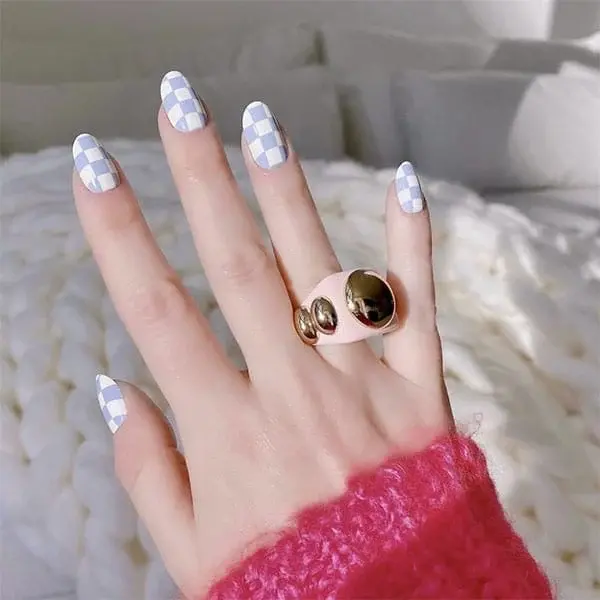 Pastel Checkerboard Nail Design for Every Occasion