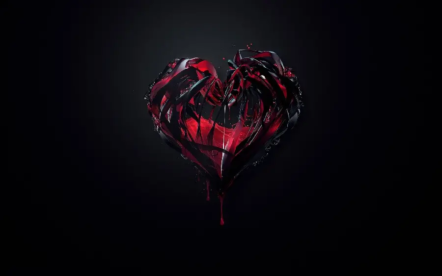 Bloody Broken Heart Image for Emotional Expression