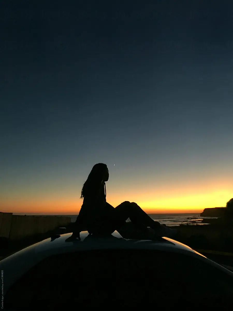 Girl and Sunset Wallpaper Download - Perfect for Emotional Backgrounds