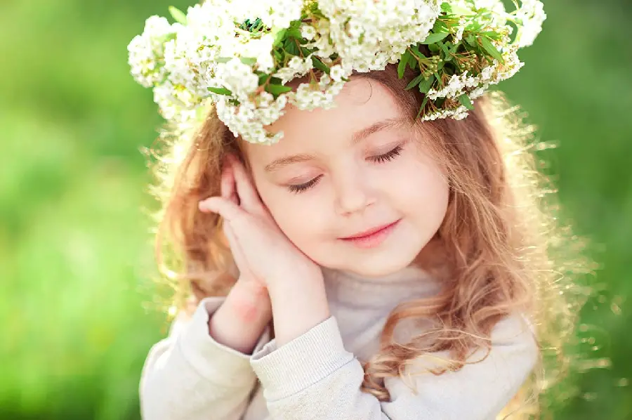 Little Girl with Flower Crown Photo