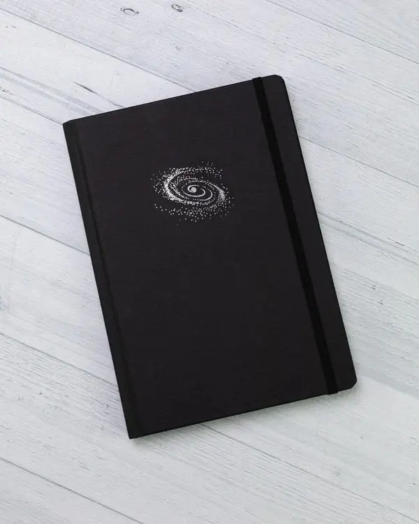 Black Galaxy Design Book Style Notebook - Minimalist and Stylish