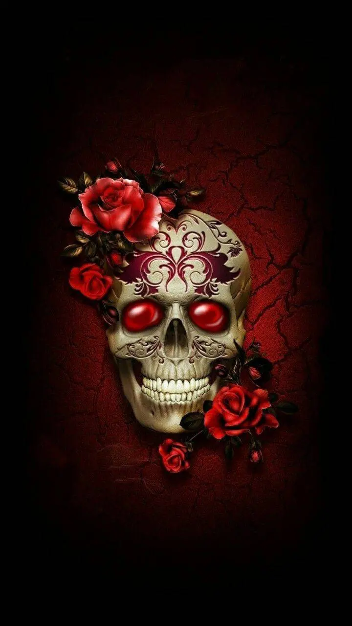 Download Skull and Rose Background in 4K and HD