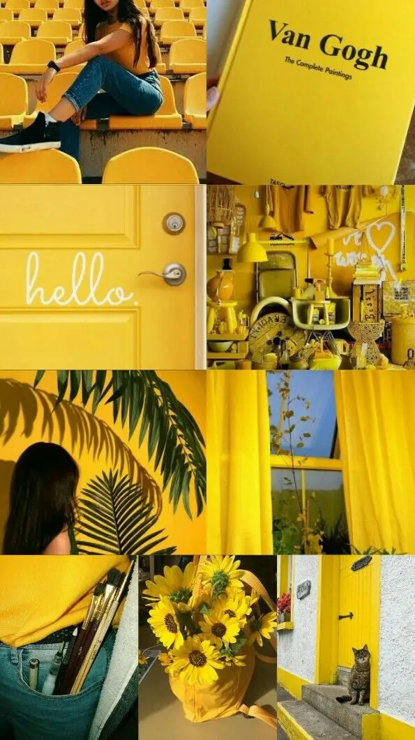 Yellow Mosaic Background for Instagram Highlights