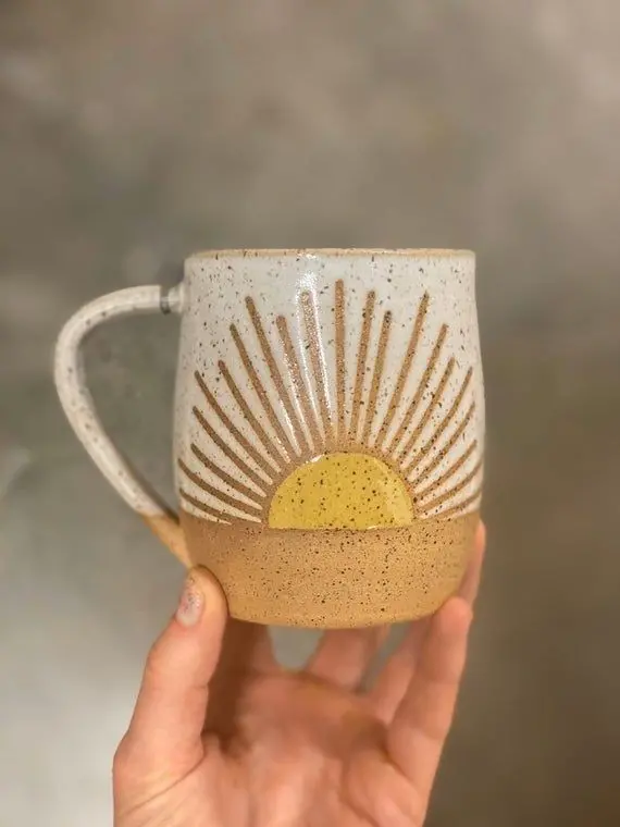 Sun Design Minimalist Mug - Simple and Elegant Ceramic Mug