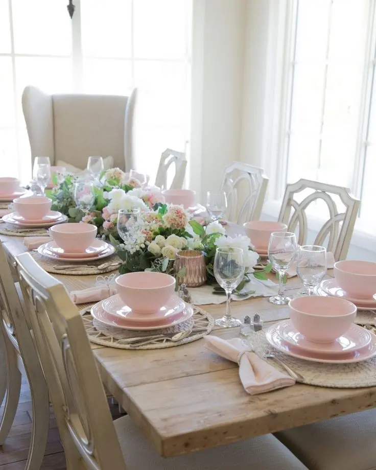 Pink Dining Table Design for Trendy Dining