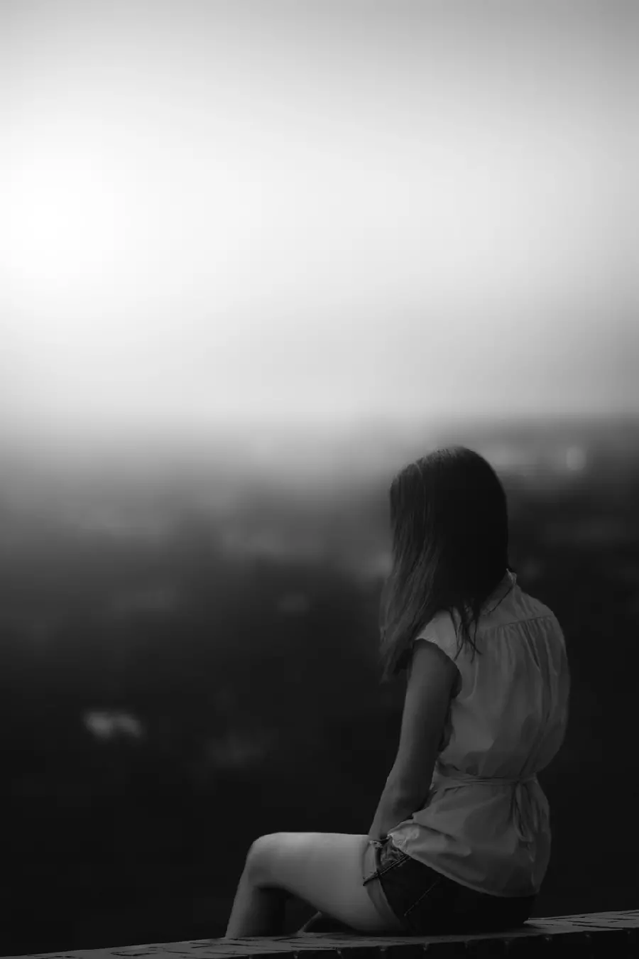 Black and White Girl Wallpaper - Emotional and Artistic