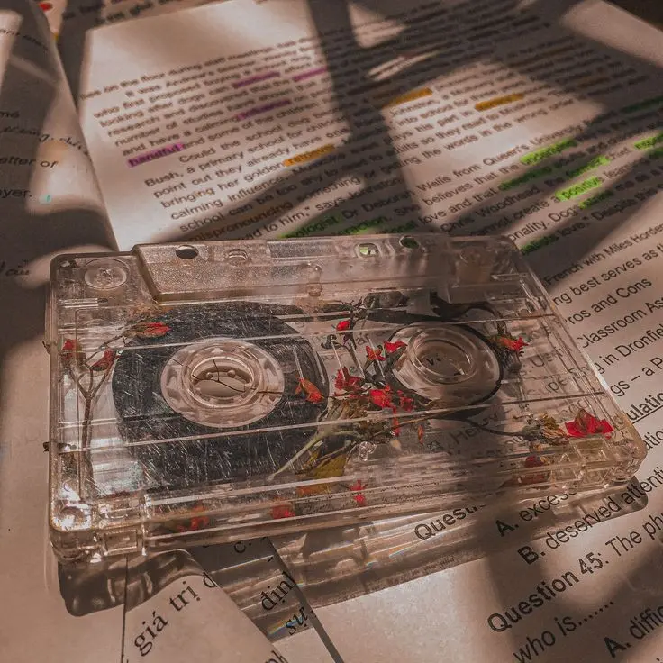 Download HD Image of Floral Cassette Tape