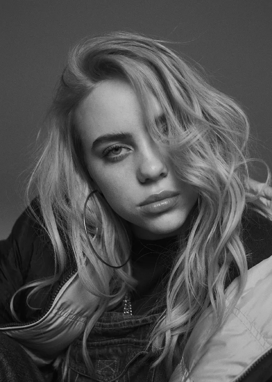 Black and White Billie Eilish Photo