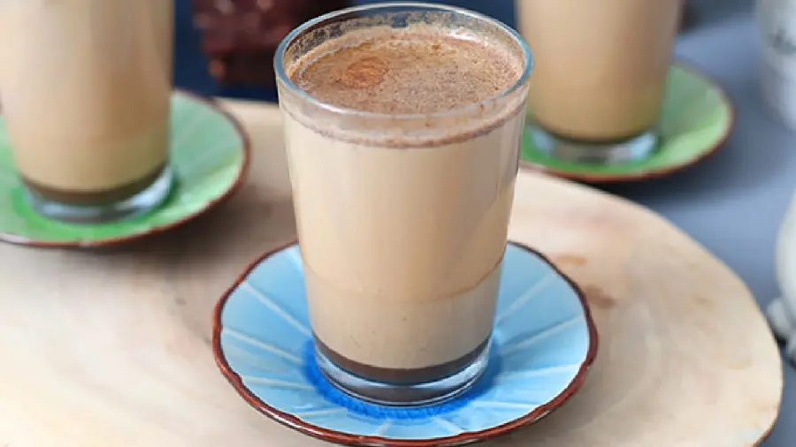 Coffee with Milk in Glass Cup - High Quality Download