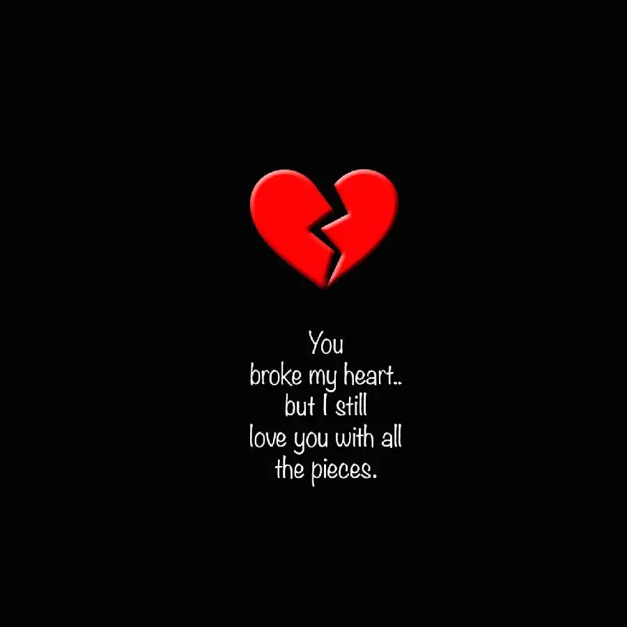 Broken Heart Profile Picture with English Text