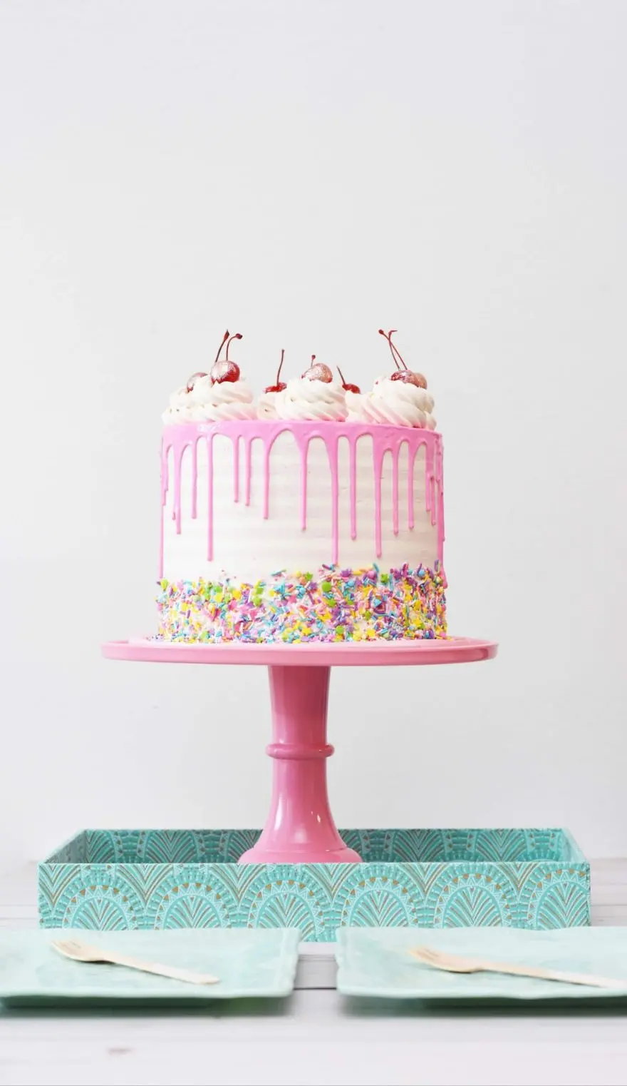 Pink Birthday Cake Image - Beautiful and Feminine