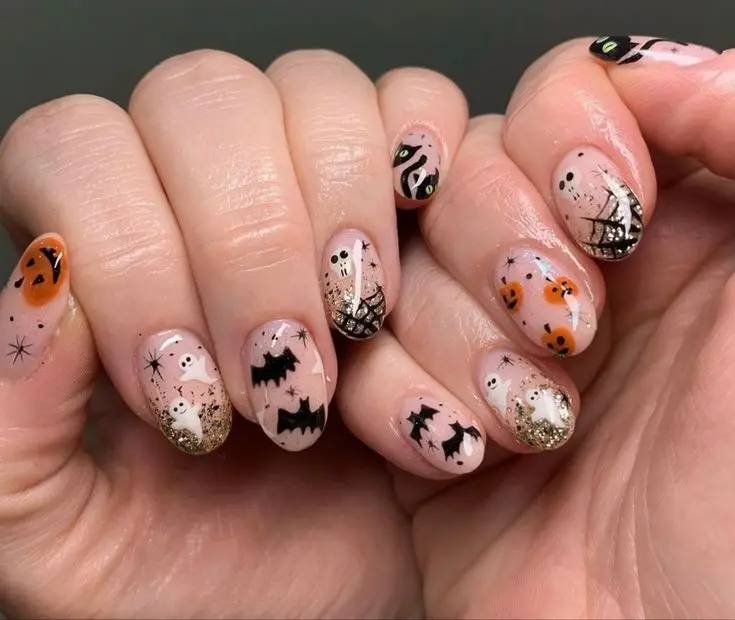 Attractive Halloween Nail Art Design - Spooky and Stylish