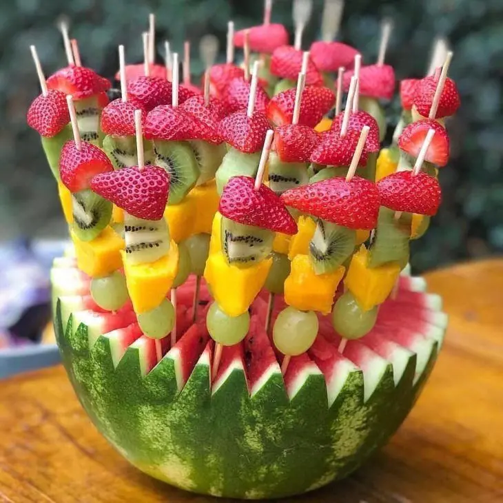 Image of Fruit Arrangement and Watermelon Decoration