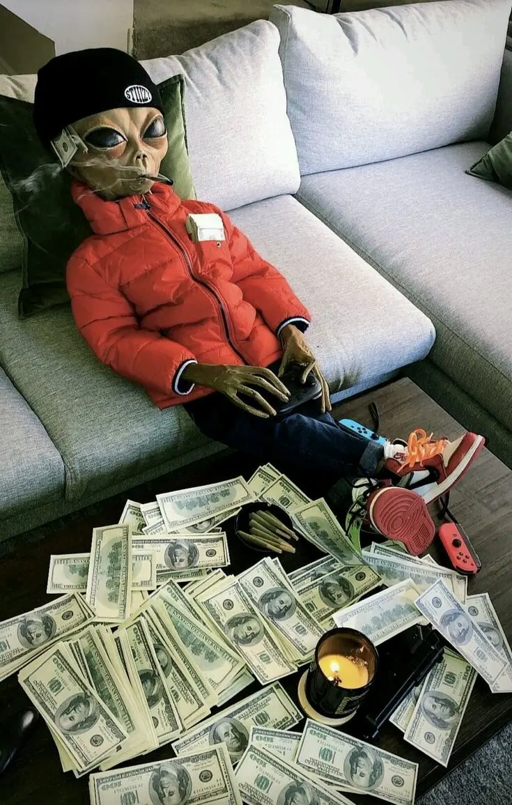 Rich Alien Lying on a Couch