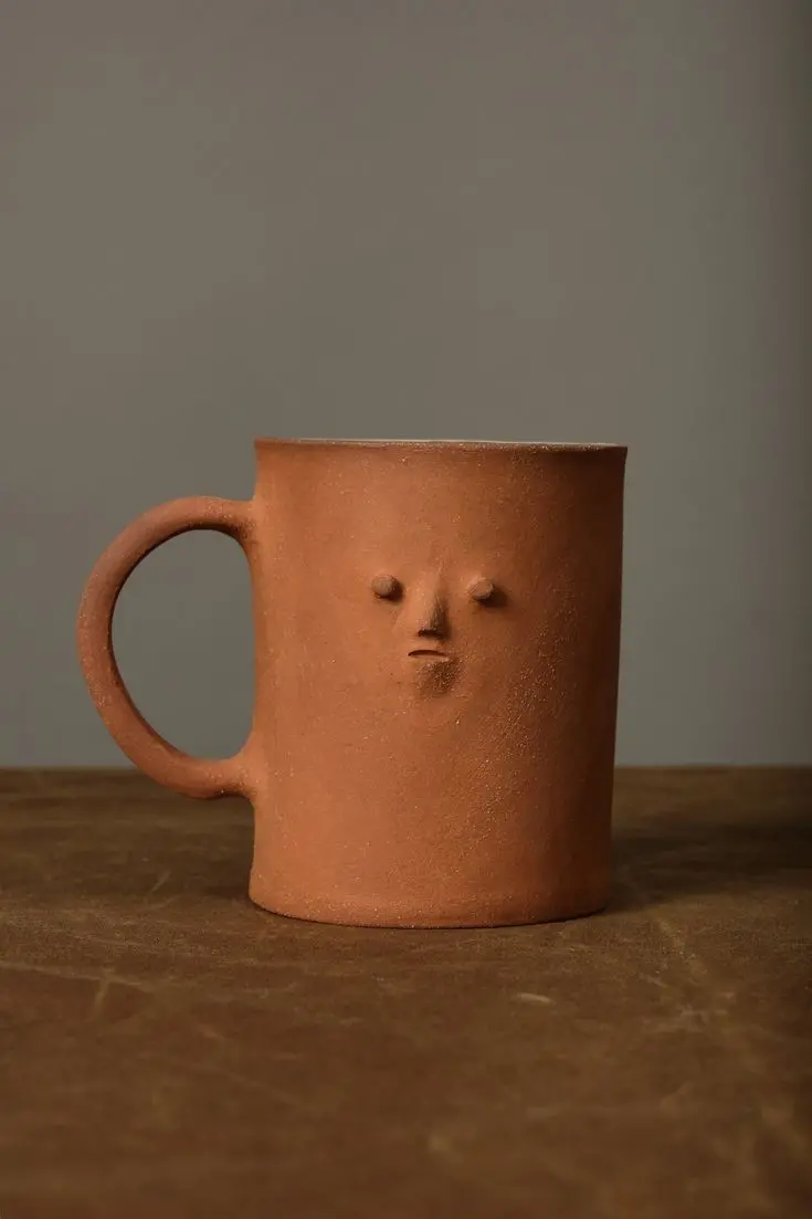 Simple Face Design Handmade Mug - Perfect for Minimalists