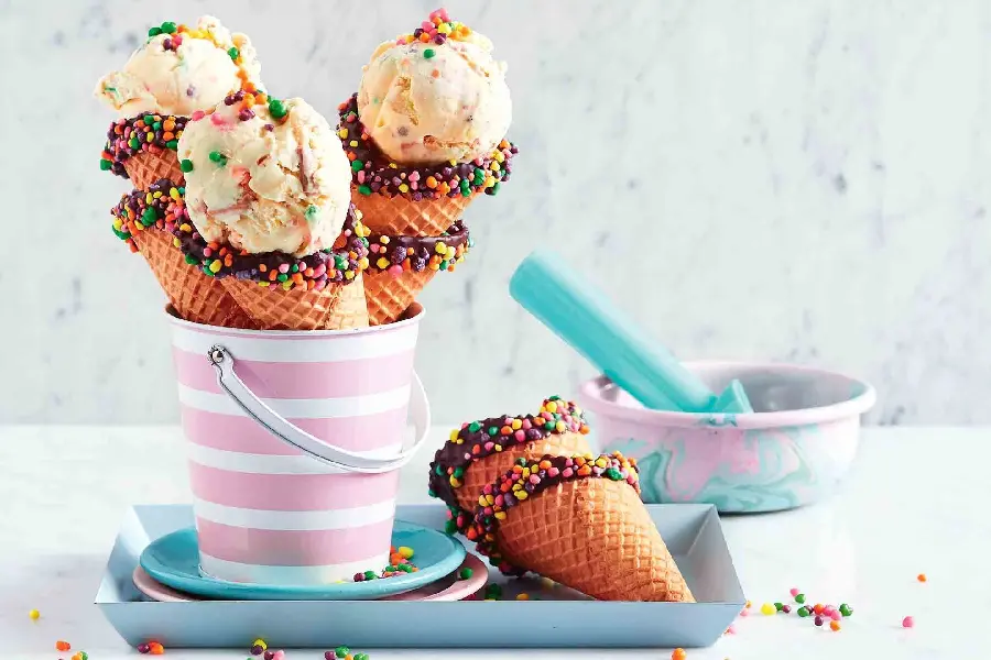 Delicious Cone Ice Cream with Vibrant Colors