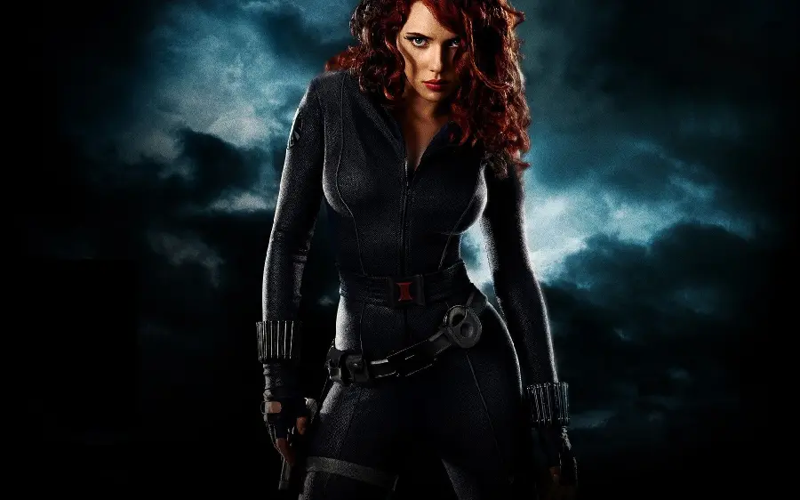Black Widow in Movie Scene High-Quality Image