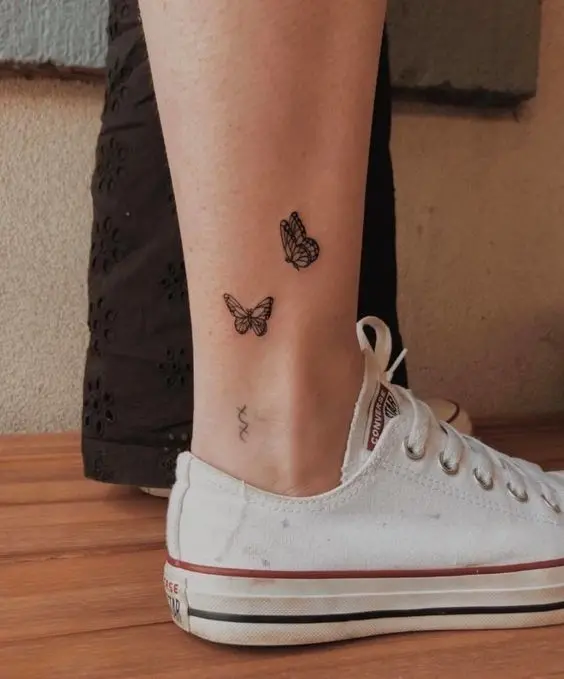 Butterfly Tattoo Design for Ankle