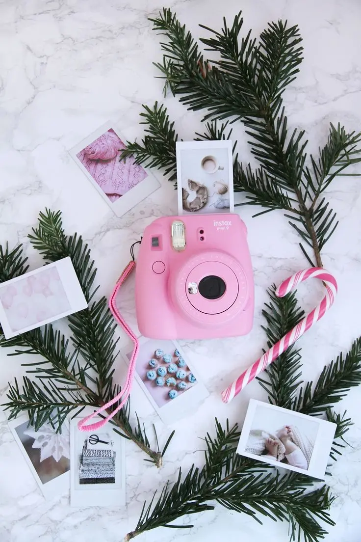 Download HD Background of Pink Instant Camera
