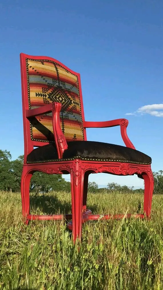 Download Wallpaper of Red Comfortable Wooden Chair