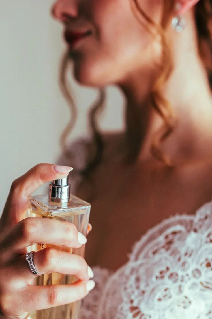 Download Image of Bride Spraying Perfume in HD