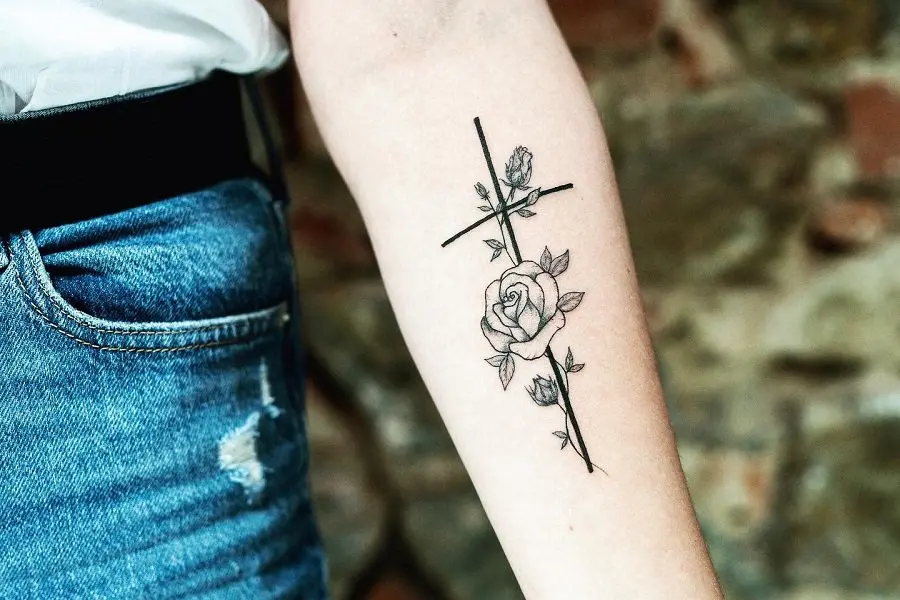 Cross Tattoo Design on Hand
