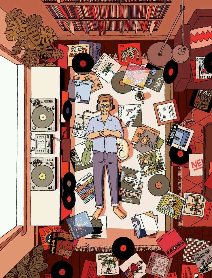 Wallpaper Image of Boy Listening to Happy Music