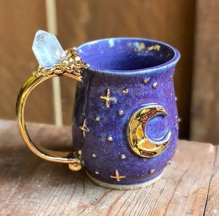 Blue Moon and Stars Mug - Unique Design for Astronomy Lovers