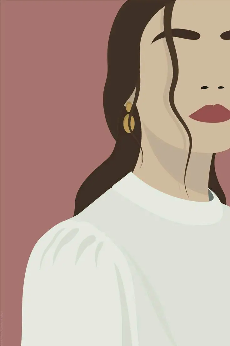 Download Minimalist Girl with Brown Hair Wallpaper