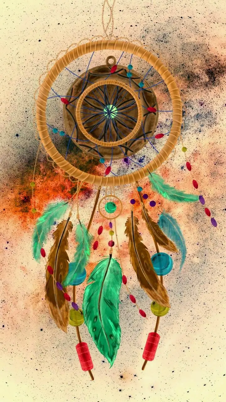 Download Dreamcatcher Profile Picture with Brown and Orange Feathers