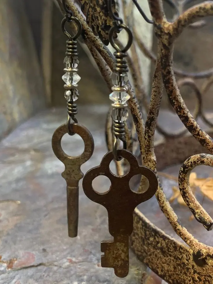 Download Image of Keys Hanging from a Metal Cage