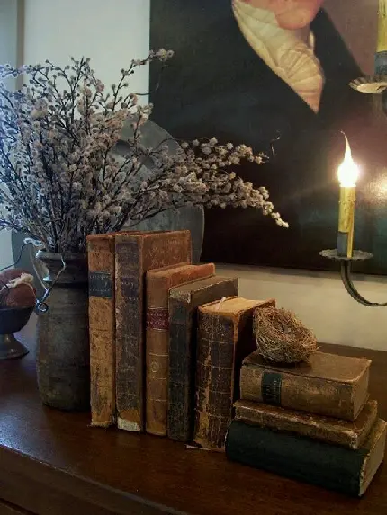 Romantic Book Setting with Candle High-Quality Image