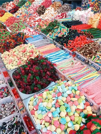 Image of Shelves in a Gummy Store