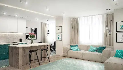 Modern Living Room and Kitchen Decor