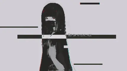 Background Image of Black-Haired Anime Girl with Mask