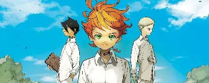 Image of Three Main Characters from The Promised Neverland Anime