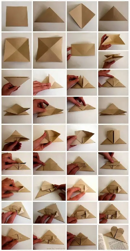 Origami Heart Bookmark Creation Image