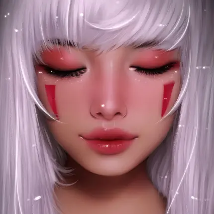 Download Digital Art of a Girl with White Hair