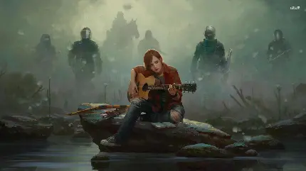 Ellie with Guitar Wallpaper in The Last of Us 2
