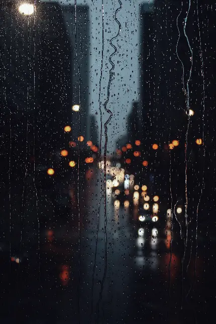 Beautiful Rainy Night Scene - Raindrops and Cozy Atmosphere
