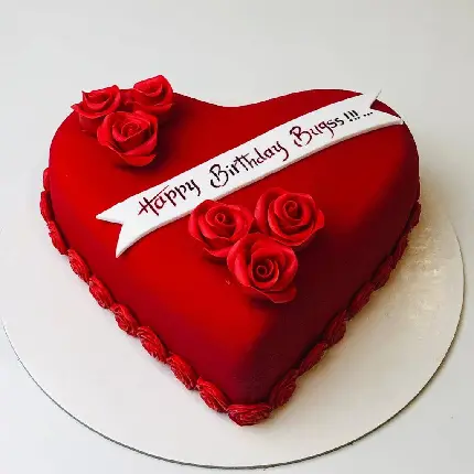 Red Heart Shaped Romantic Cake