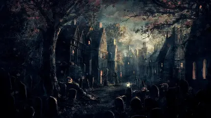 Spooky Halloween Night Photo with Dark Themes