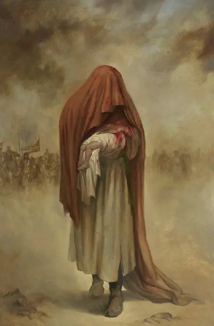 Imam Hussain and His Infant Son