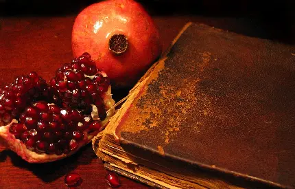 Download Image of Hafez Book and Pomegranate